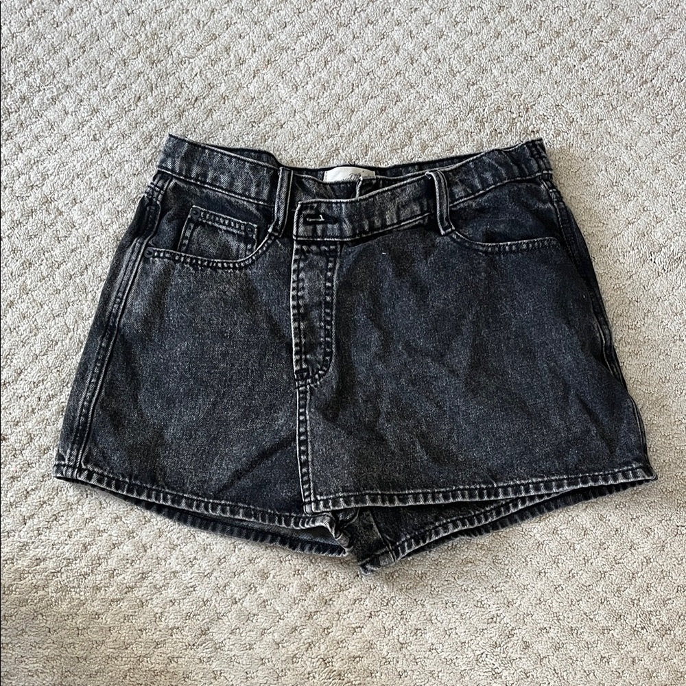Universal Thread Black Washed Denim Midi Skirt